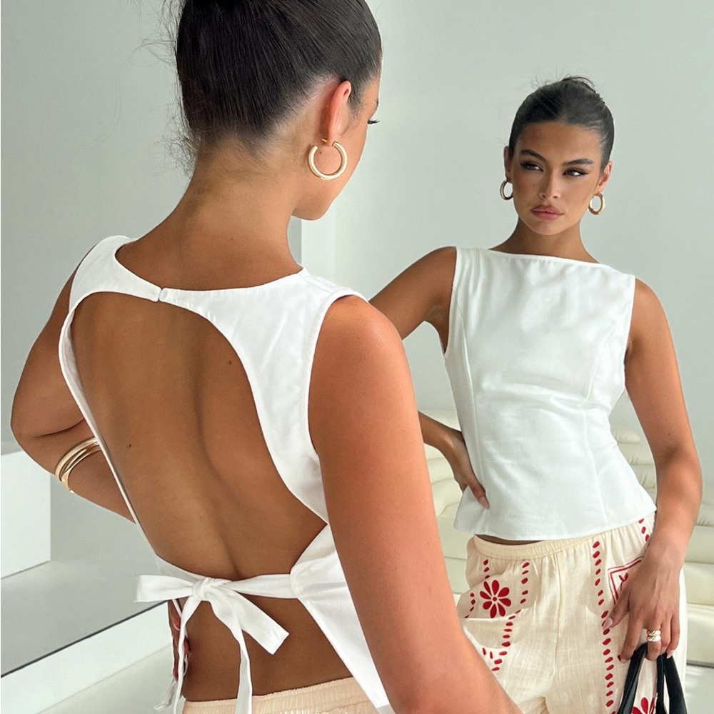 Backless white blouse - Princess Polly Lilitina White Top